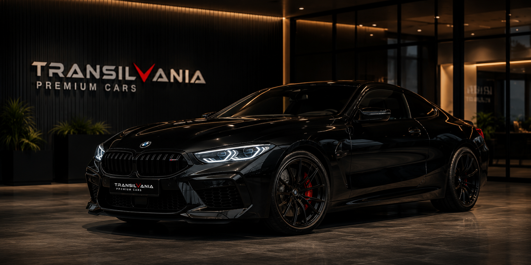 Coupé negru premium în showroom-ul Transilvania Premium Cars